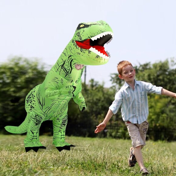 Inflatable Dinosaur Costume，T-Rex Dinosaur Costume Blow up T-Rex Funny Fancy Inf - Picture 7 of 7